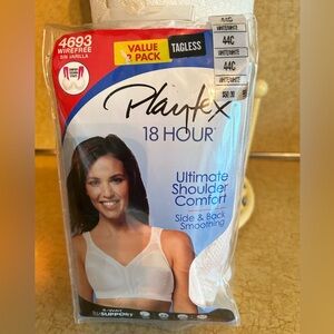 Playtex 18 Hour Bra size 44C (4693) Package of 2 in white.